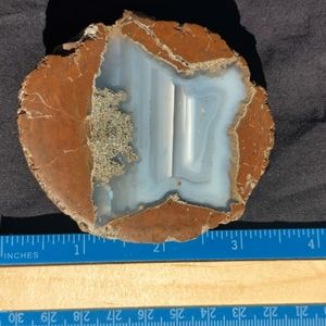 Blue banded agate "star" polished crystal